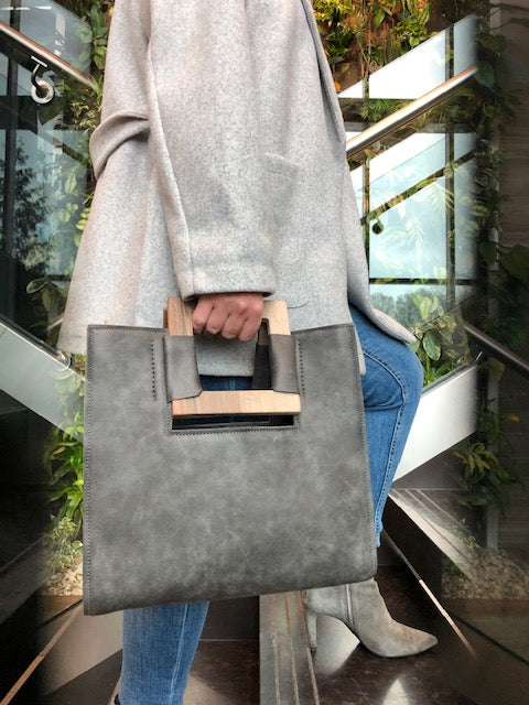 Handmade Square Vegan Leather Everyday Mini Tote Bag – Almaa Gallery